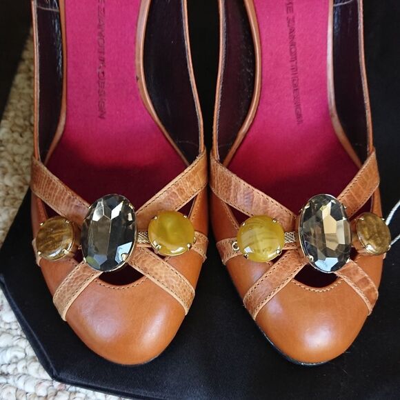 Giuseppe Zanotti Cognac Heels with Stone Embellishments Pumps size 36.5 - Picture 9 of 14